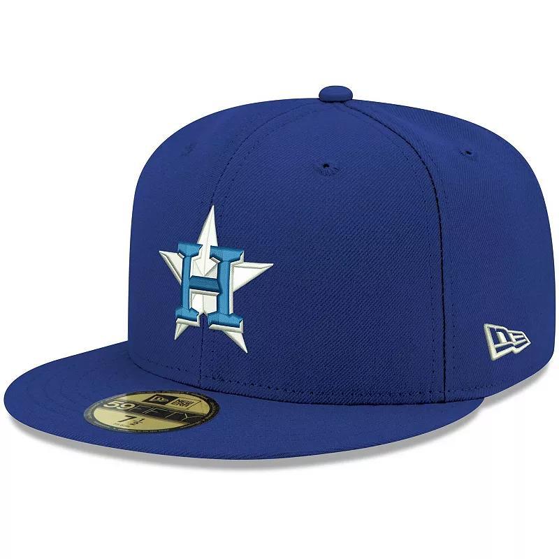 Men's New Era Royal Houston Astros Logo White 59FIFTY Fitted Hat, Size: 7 7/8, Blue Product Image