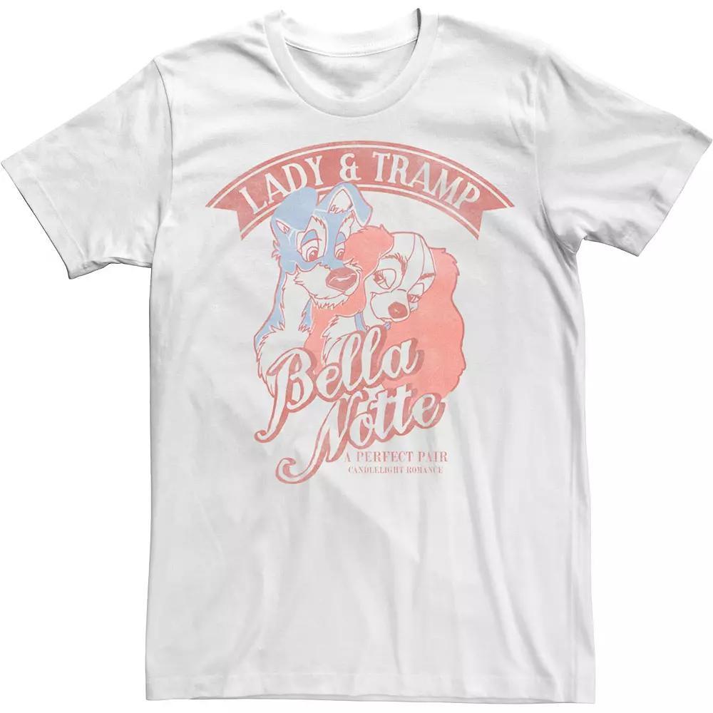 Disney's Lady & The Tramp Bella Notte Portrait Men's Tee, Size: 3XL, White Product Image