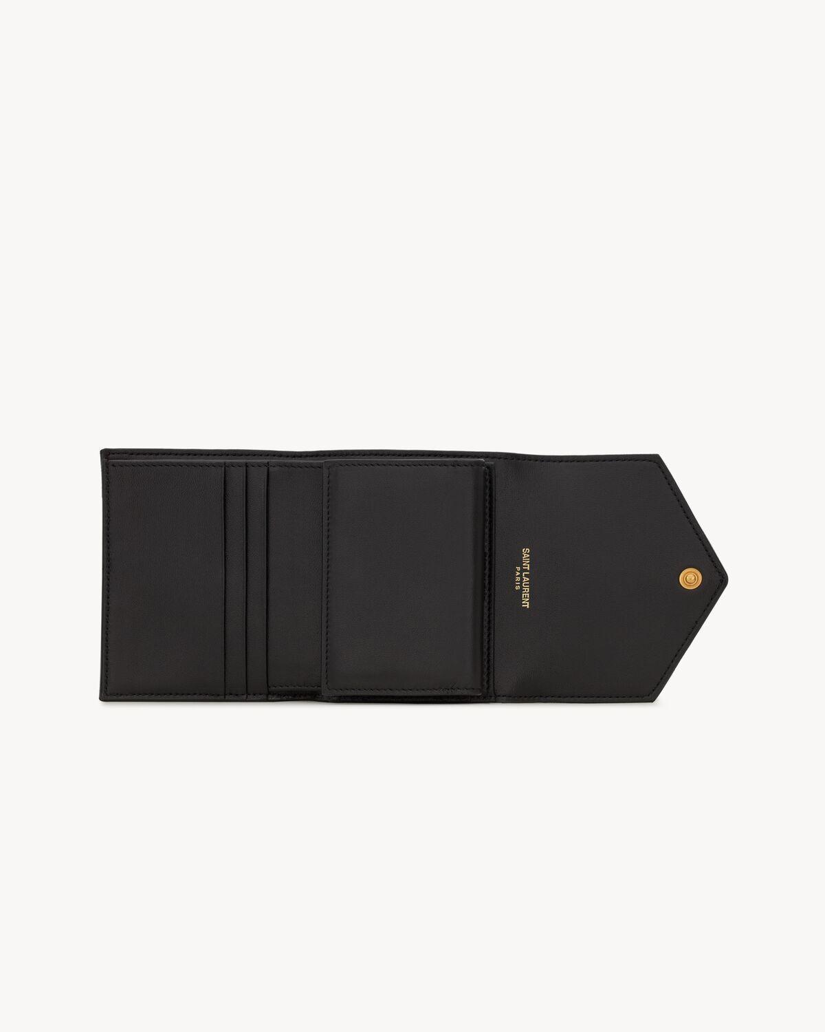 CASSANDRE MATELASSÉ MULTI-FOLDED WALLET IN GRAIN DE POUDRE LEATHER | Saint Laurent | YSL.com Product Image