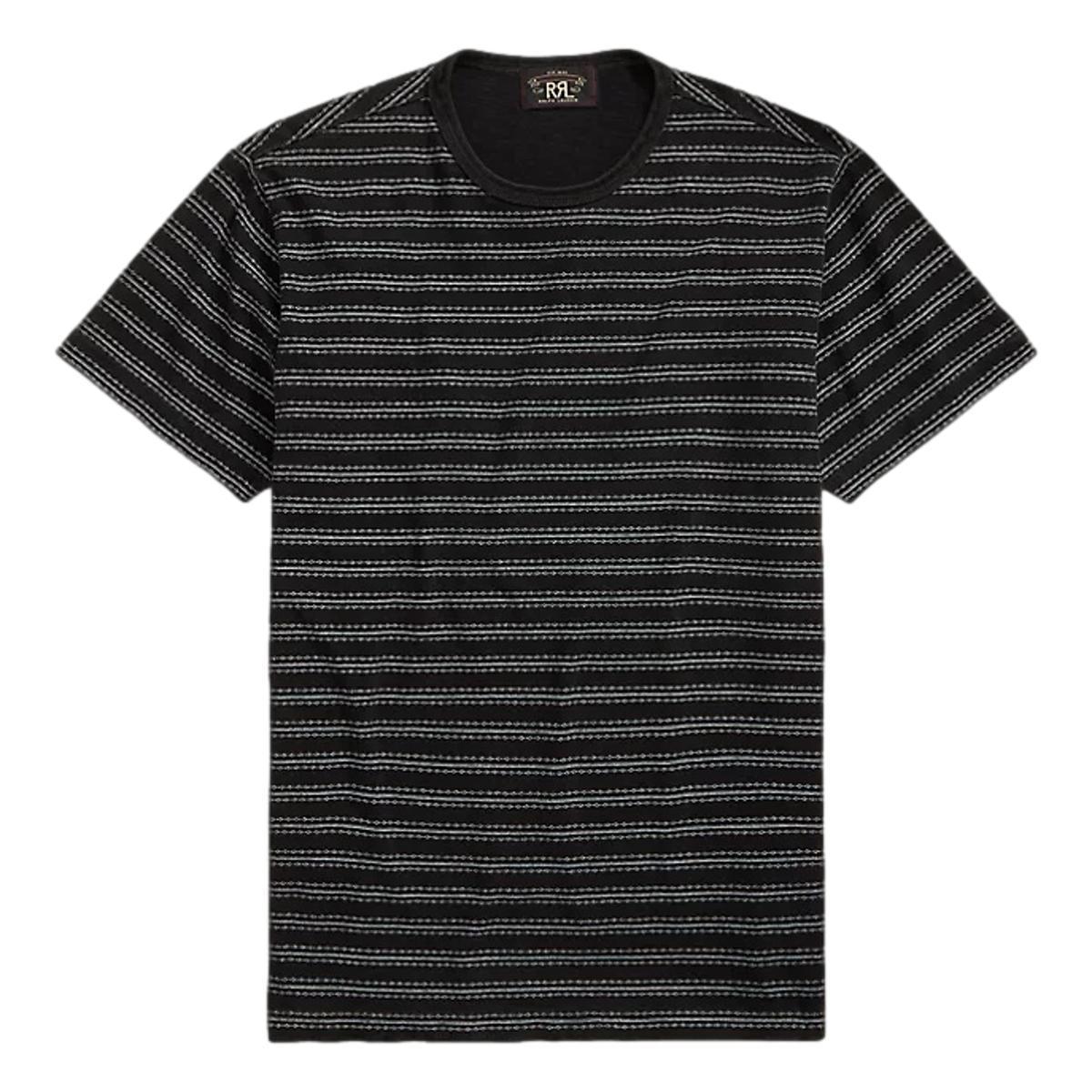 Indigo Striped Jersey T-Shirt Black Multi Product Image