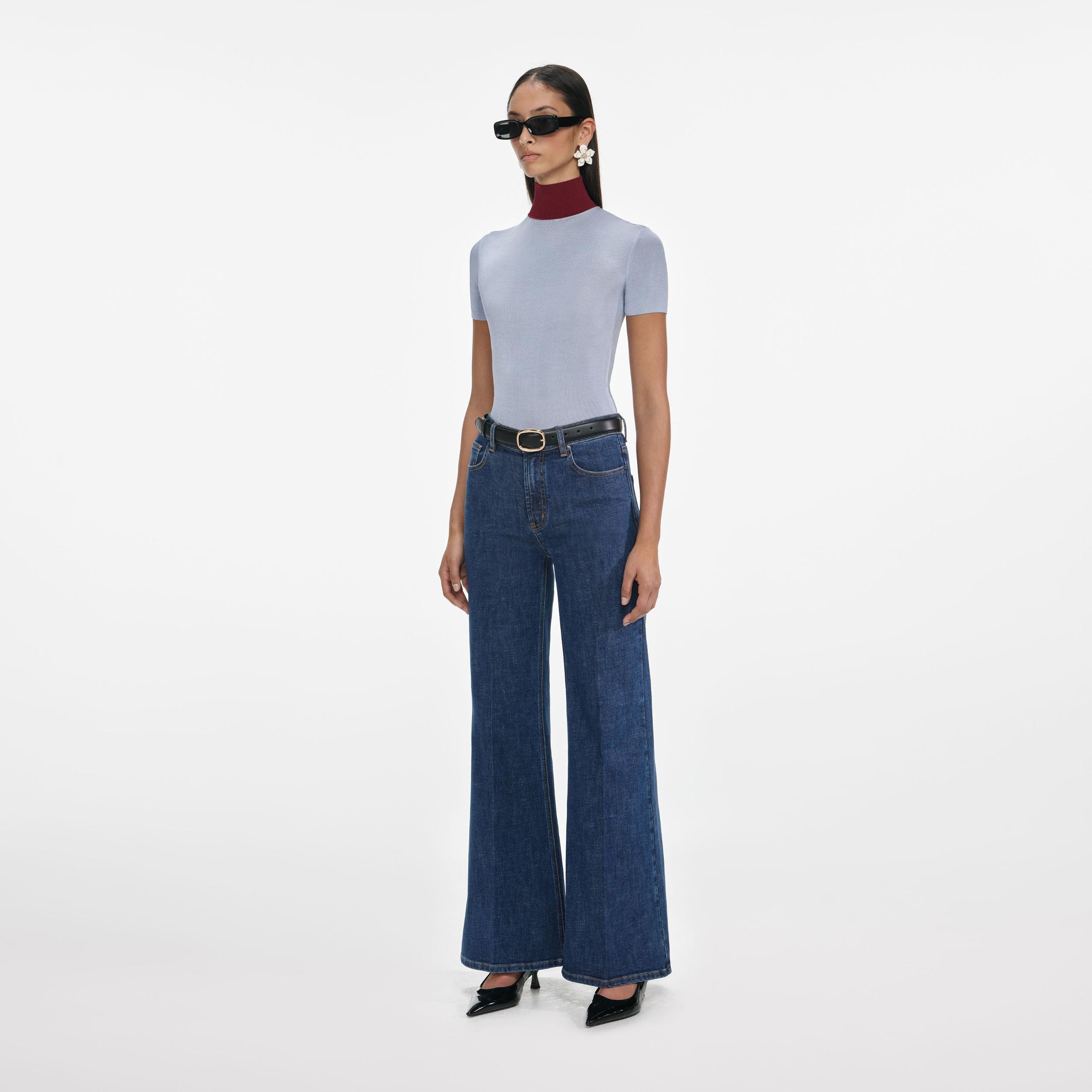 Blue Flared Jeans Product Image