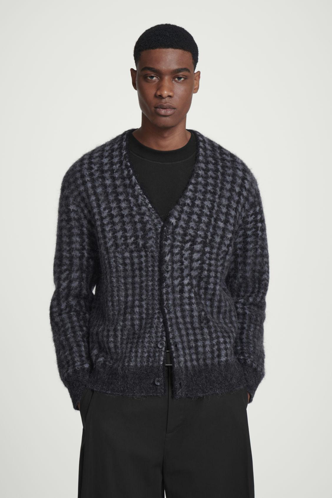 HOUNDSTOOTH MOHAIR-BLEND CARDIGAN Product Image