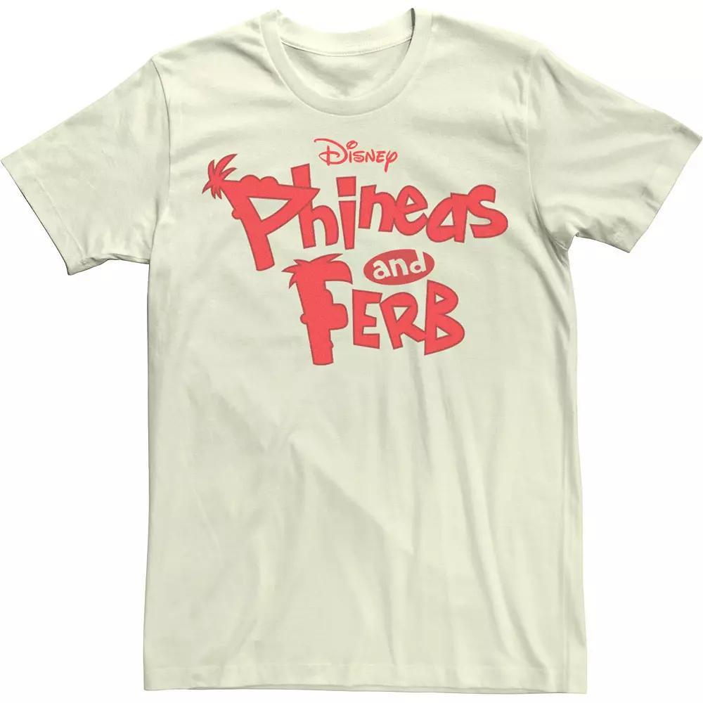 Disney's Phineas And Ferb Men's Logo Tee, Size: Medium, Natural Product Image