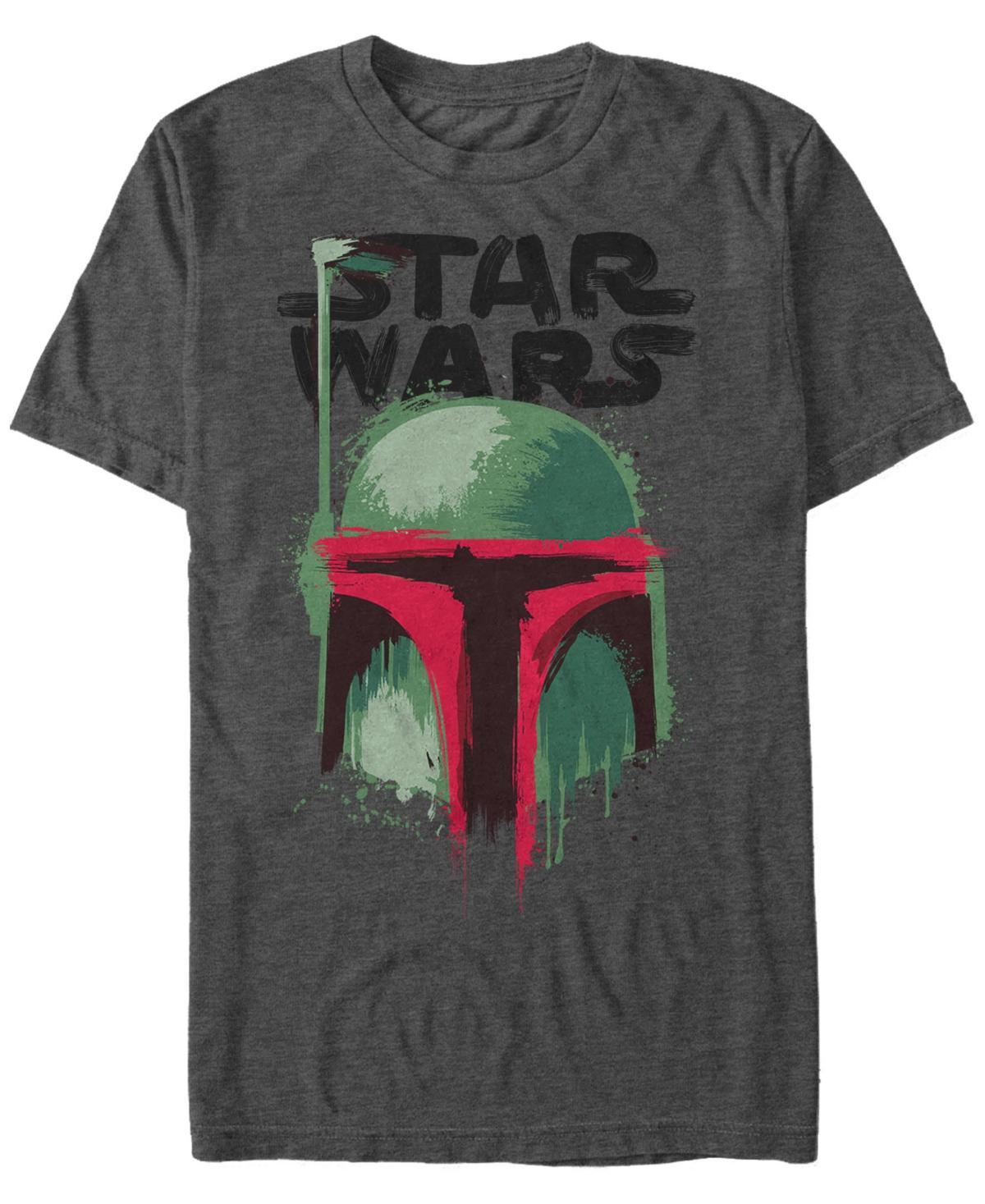 Men's Star Wars Boba Fett Brush Painted Tee, Size: Small, Grey Heather Product Image