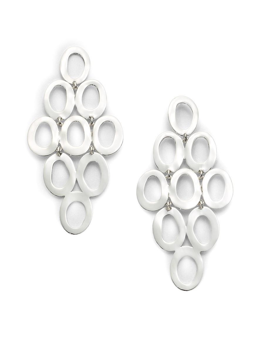 Open Oval Cascade Earrings in Sterling Silver Product Image