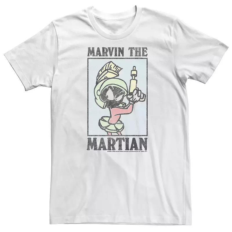 Big & Tall Looney Tunes Marvin The Martian Poster Tee, Men's, Size: XXL Tall, White Product Image