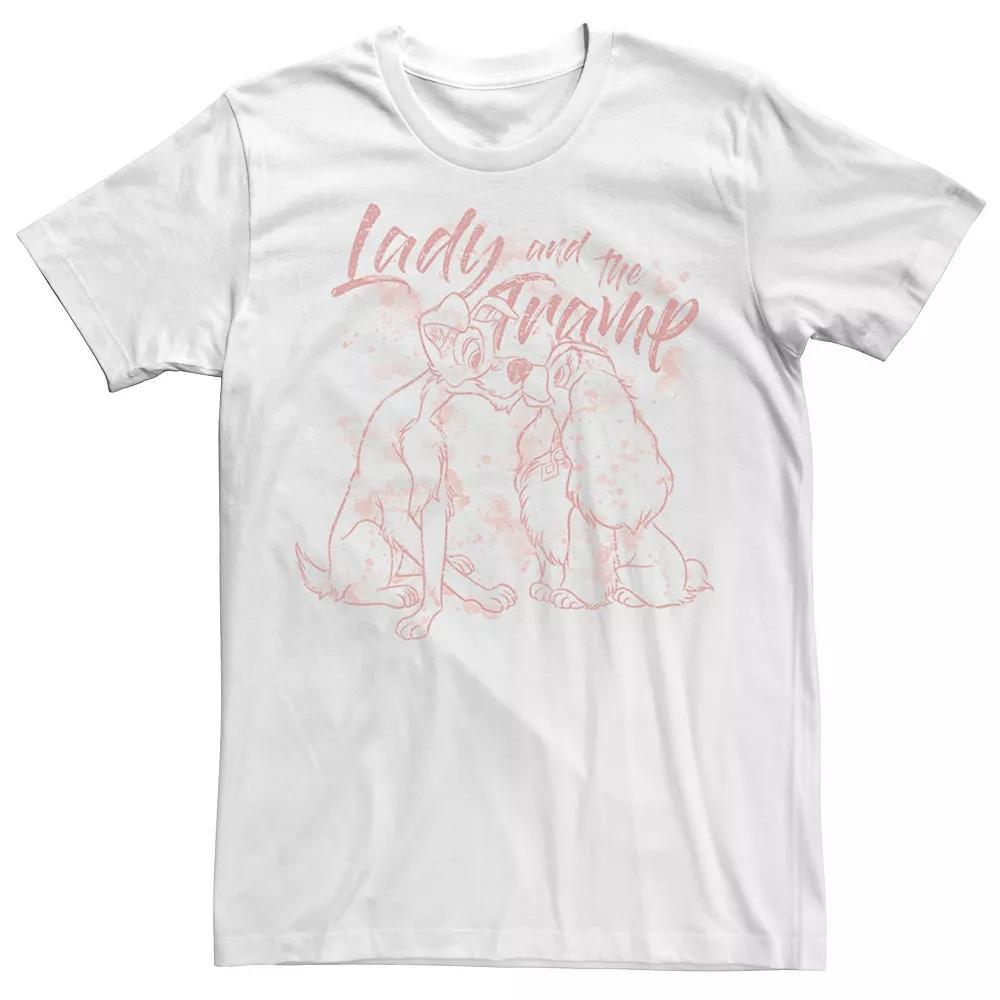 Disney's Lady And The Tramp Splatter Outline Men's Tee,  Product Image