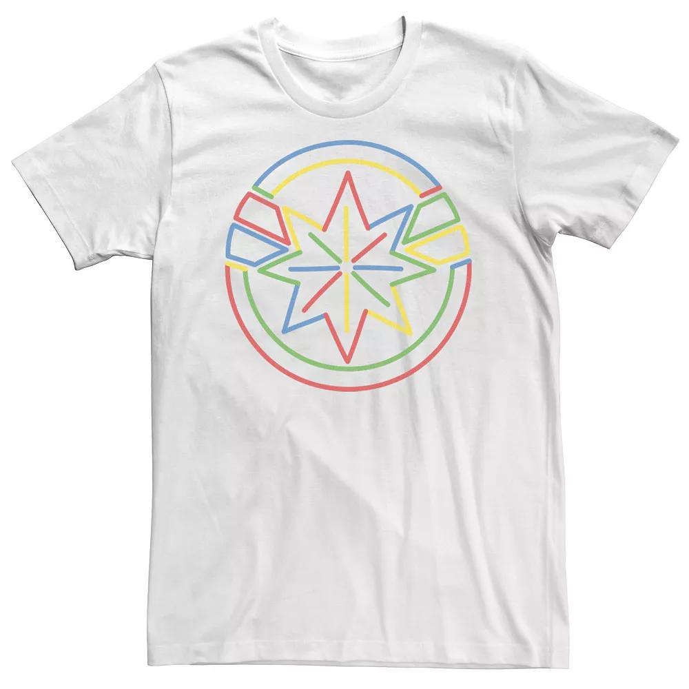 Big & Tall Captain Marvel Colorful Art Graphic Tee, Men's, Size: 3XL Tall, White Product Image