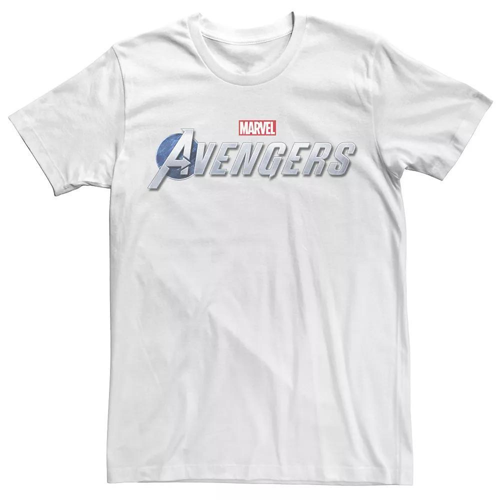 Men's Marvel's The Avengers Silver Logo Graphic Tee, Size: Small, White Product Image