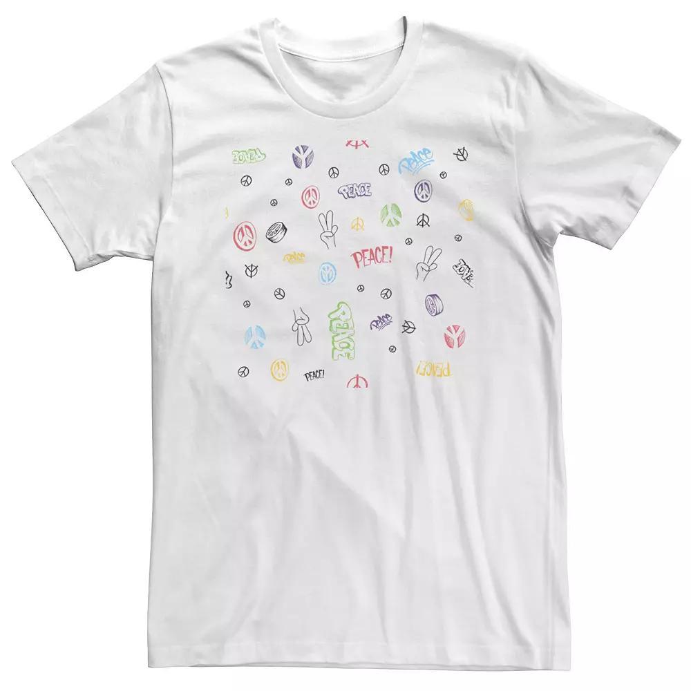 Big & Tall Peace Emblem Collage Tee, Men's,  Product Image
