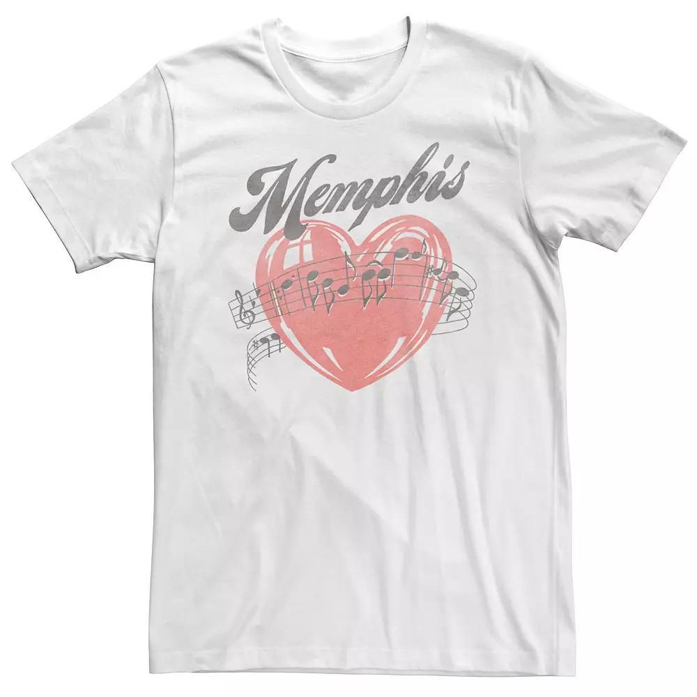 Big & Tall Trendy Memphis Music Notes Beating Heart Graphic Tee, Men's,  Product Image
