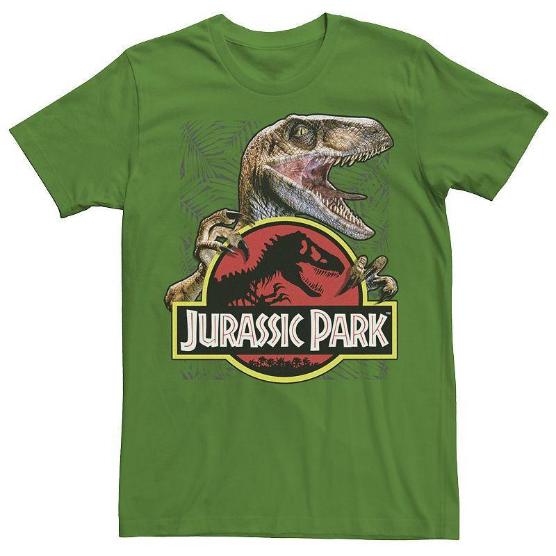 Mens Jurassic Park Raptor Holding Colored Logo Tee Kelly Grey Product Image