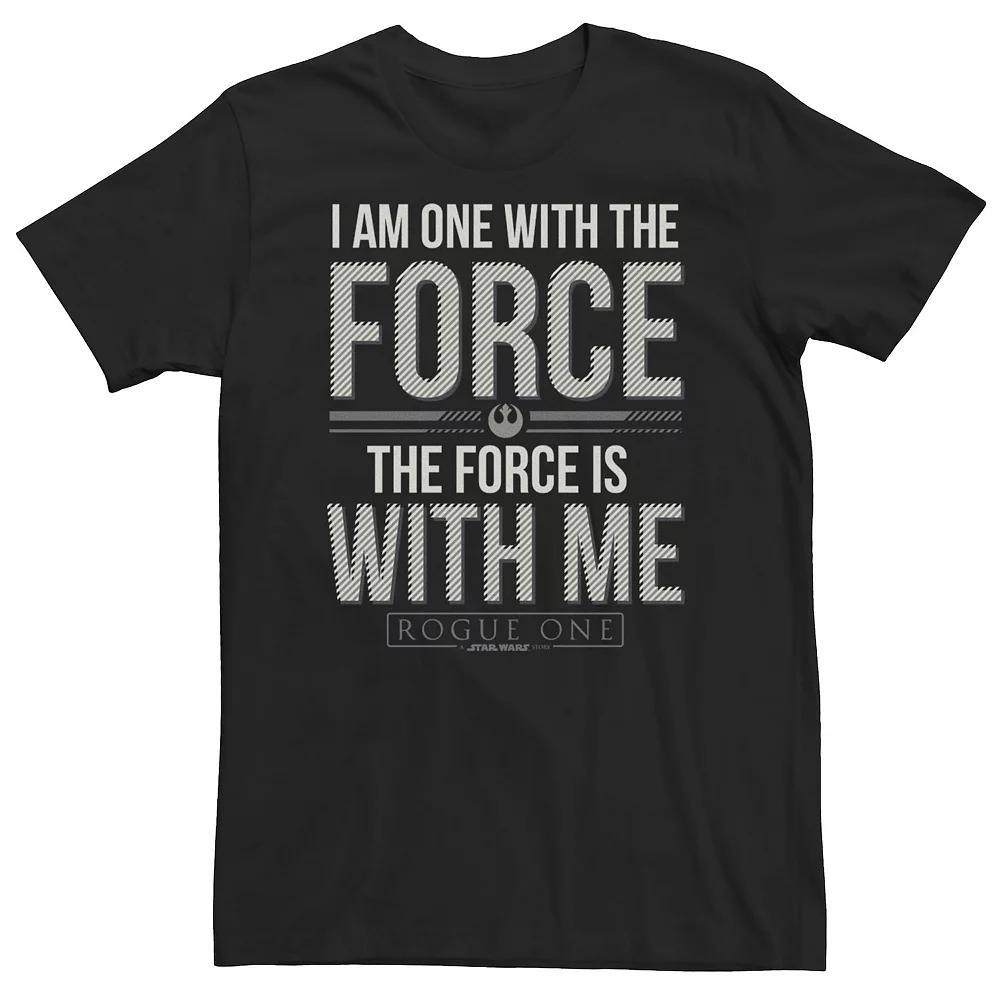 Big & Tall Star Wars Rogue One I Am One With The Force Quote Tee, Men's, Size: XL Tall, Black Product Image