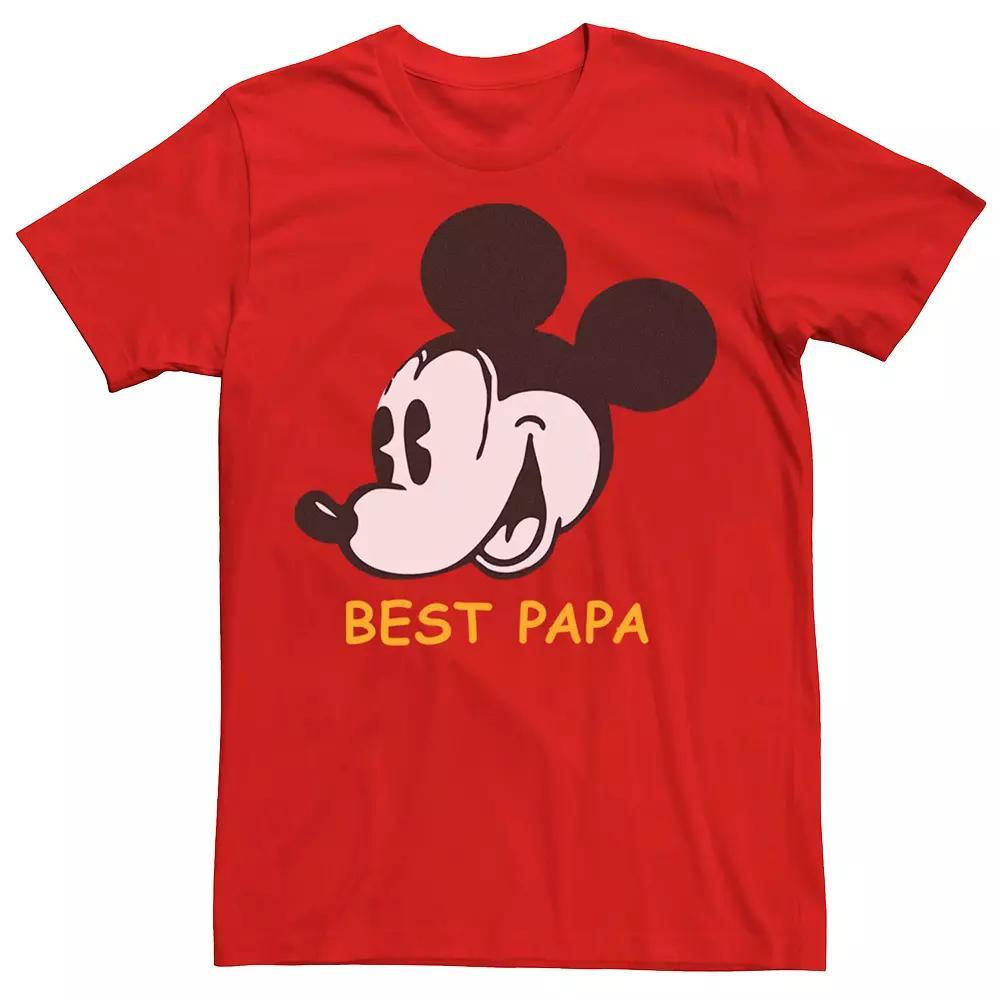 Disney's Mickey Mouse "Best Papa" Mickey Head Men's Tee, Size: 3XL, Red Product Image
