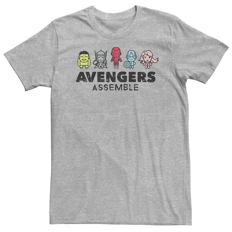 Big & Tall Marvel Avengers Assemble Cartoon Chest Logo Tee, Men's,  Product Image