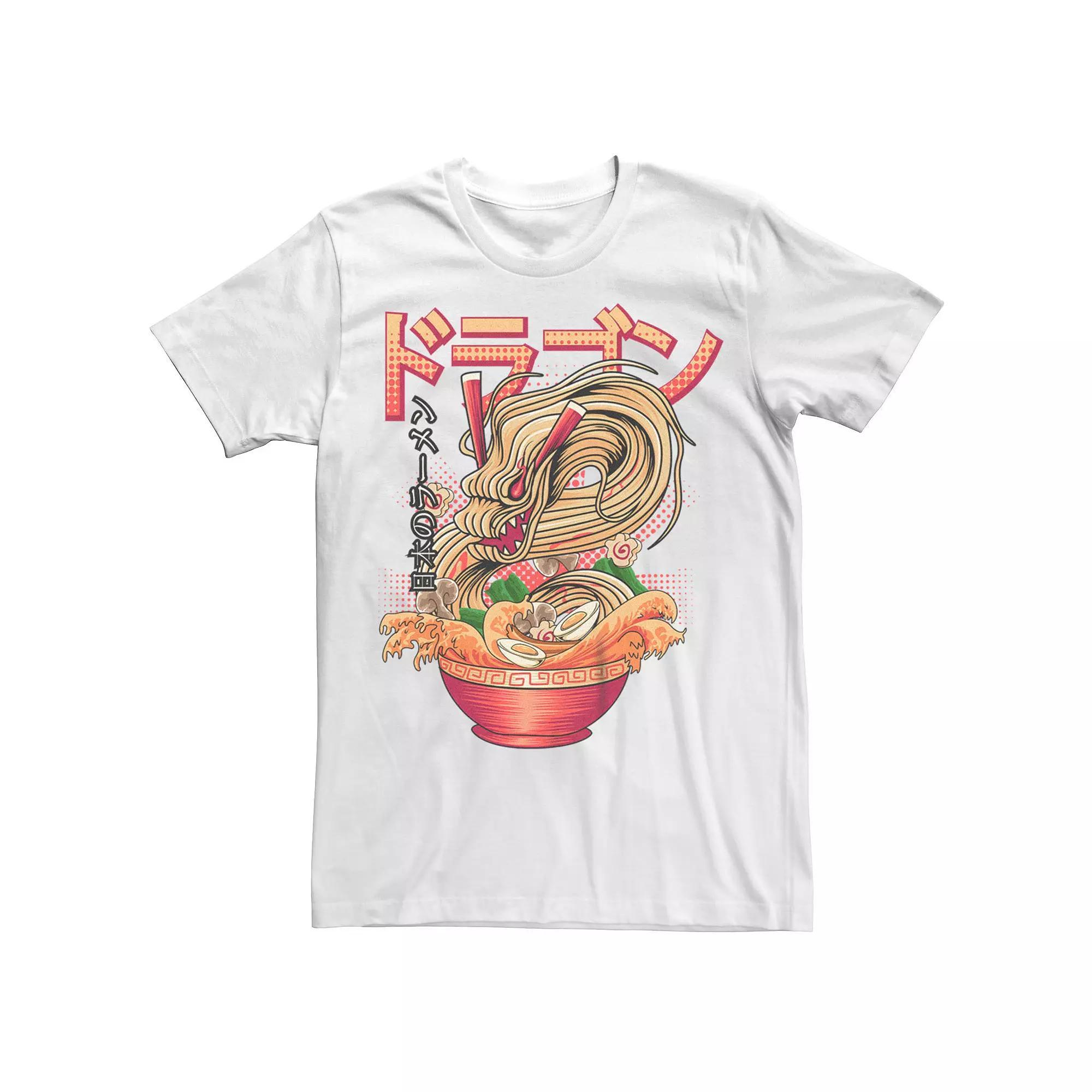 Men's Japanese Dragon Ramen Graphic Tee, Size: Medium, White Product Image