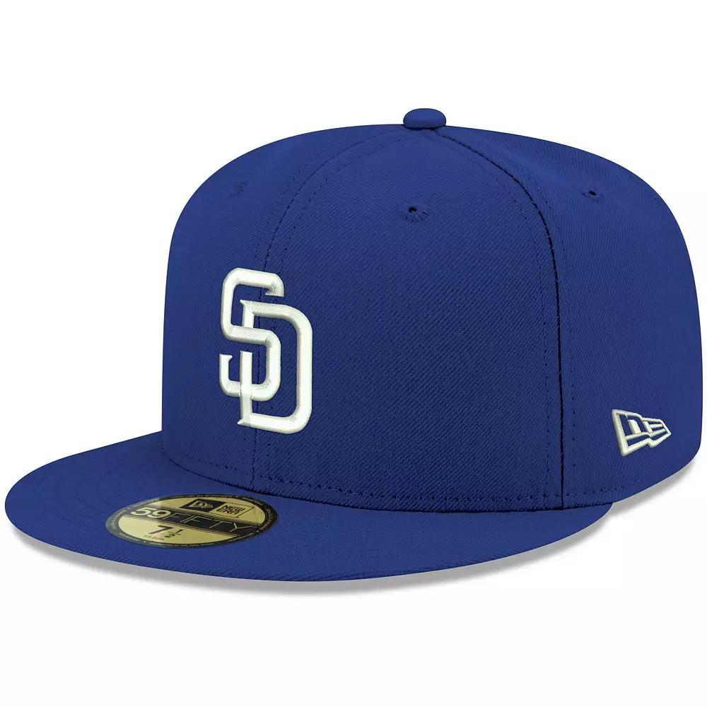 Men's New Era Royal San Diego Padres Logo White 59FIFTY Fitted Hat,  Product Image