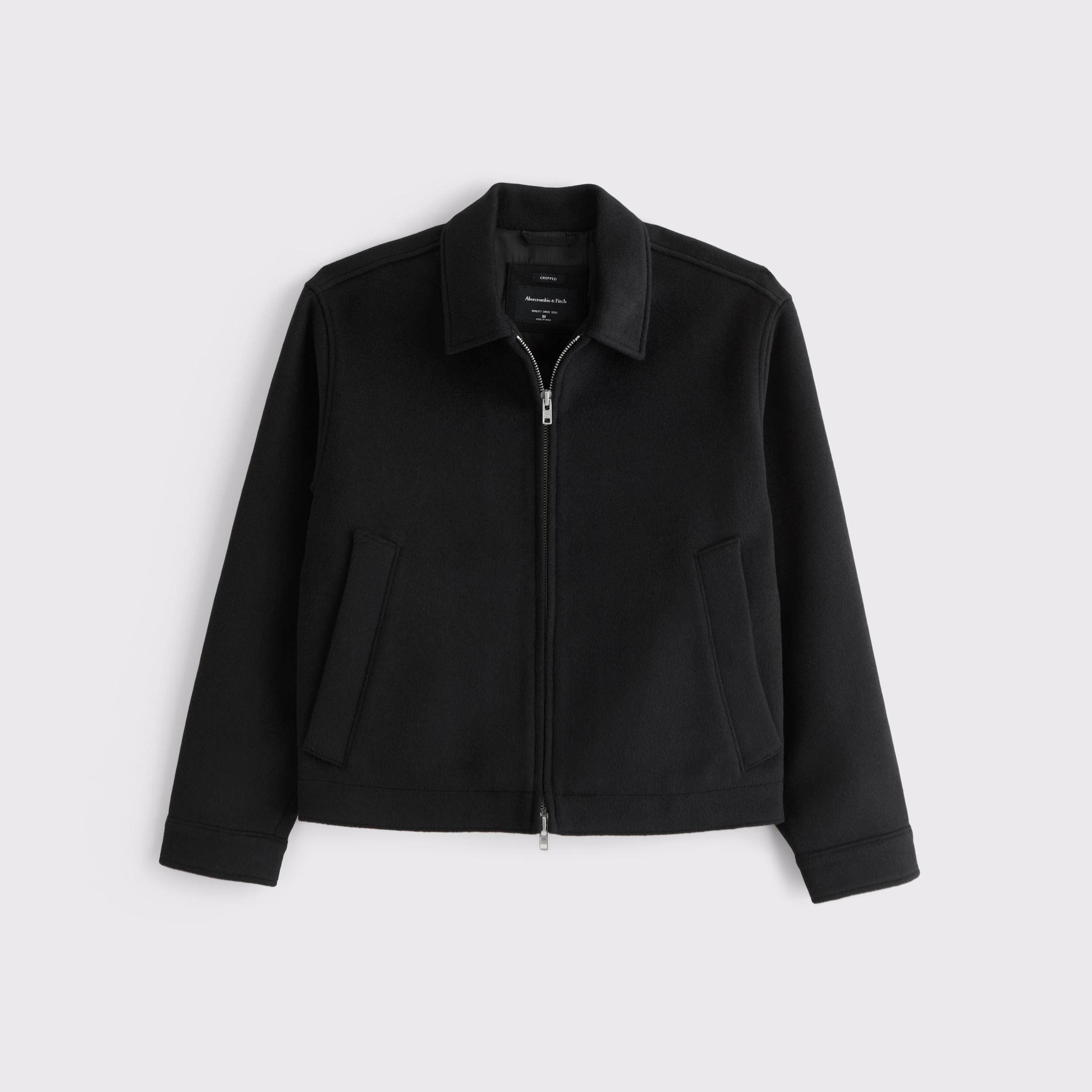 Cropped Wool-Blend Zip Jacket Product Image