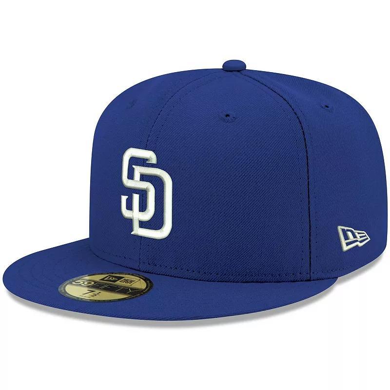 Men's New Era Royal San Diego Padres Logo White 59FIFTY Fitted Hat,  Product Image