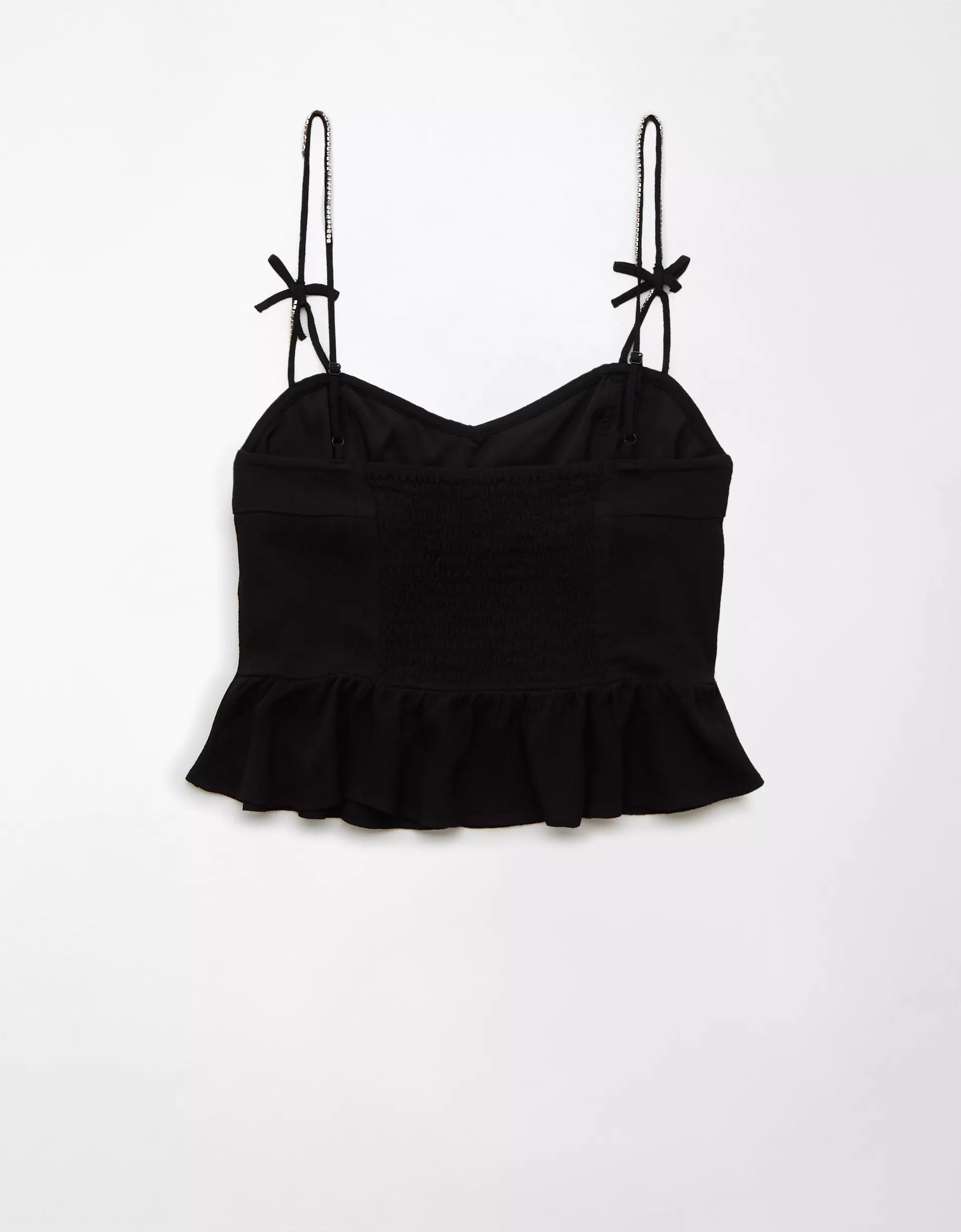 AE Sequin Bow Strap Tank Top Product Image