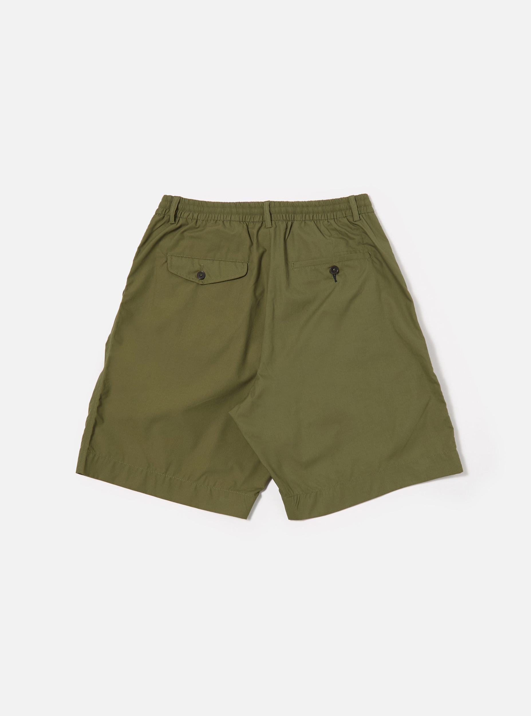 Olive Recycled Polytech Pleated Track Short Product Image