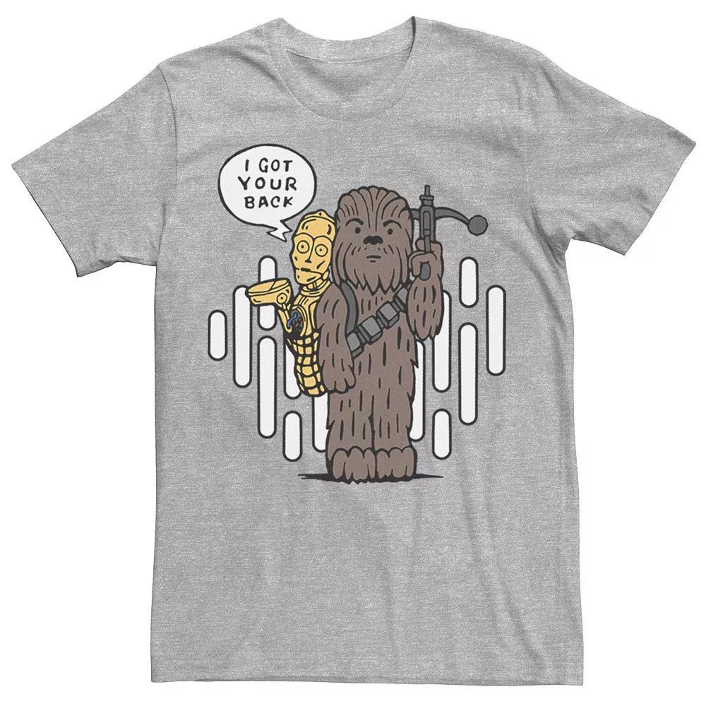 Men's Star Wars Chewie C-3PO Cartoon Got Your Back Tee, Size: XL, Athletic Grey Product Image