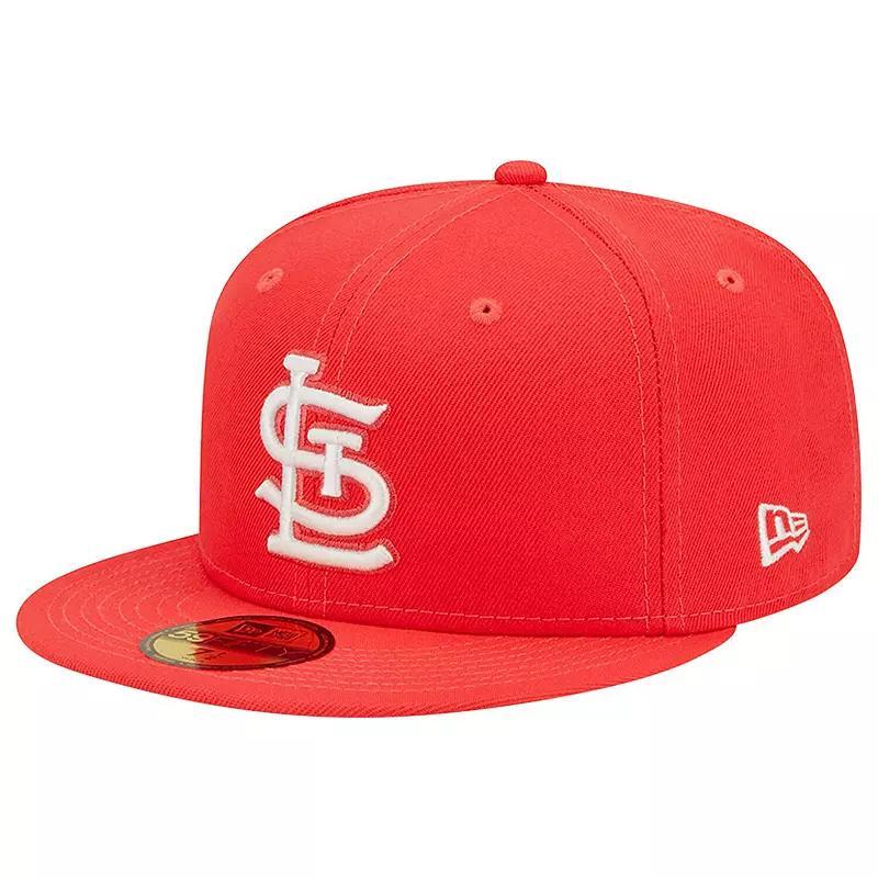 Mens New Era St. Louis Cardinals Lava Highlighter Logo 59FIFTY Fitted Hat Product Image