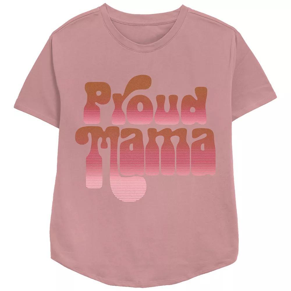 Women's Proud Mama Relaxed Fit Graphic Tee, Size: XS, Black Product Image