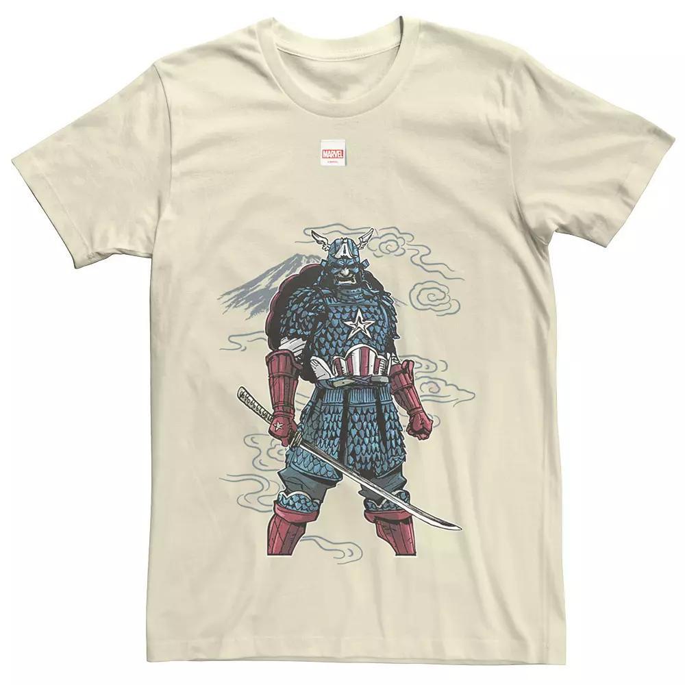 Men's Marvel Captain America Mountain Samurai Graphic Tee, Size: Medium, Natural Product Image