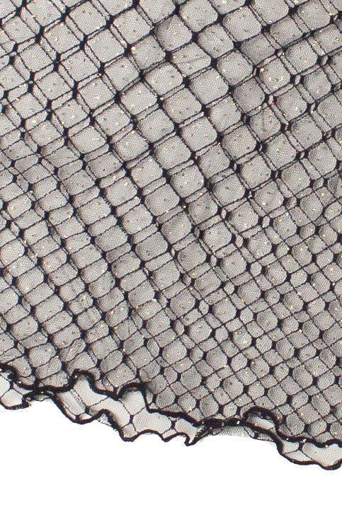 Gold Glitter Mesh Mock Neck Top Product Image