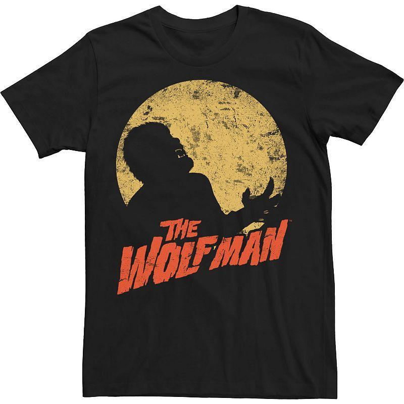 Big & Tall Universal Monsters The Wolfman Moonlit Silhouette Tee, Men's, Size: XL Tall, Black Product Image