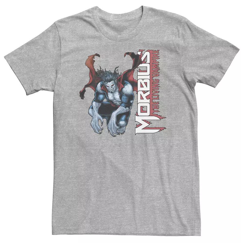 Big & Tall Marvel Morbius The Living Vampire Crouching Logo Tee, Men's, Size: 3XL Tall, Athletic Grey Product Image