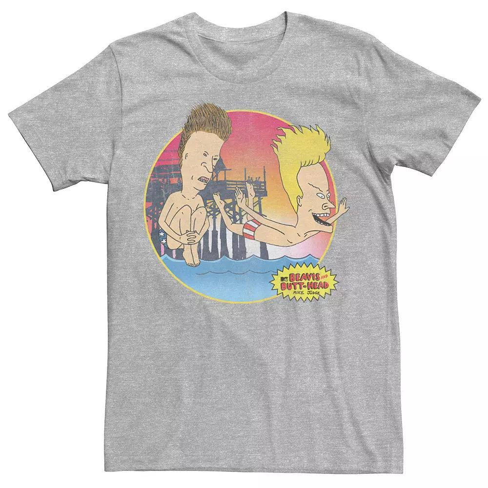 Men's Beavis & Butthead Belly Flop Beach Surf Portrait Tee,  Product Image