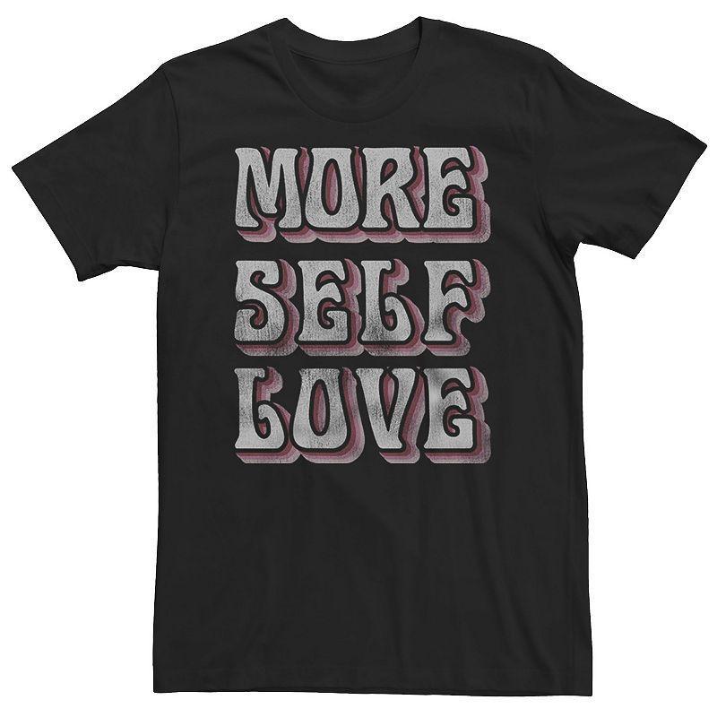 Big & Tall Trendy Retro Self Love Tee, Men's, Size: 4XLT, Black Product Image