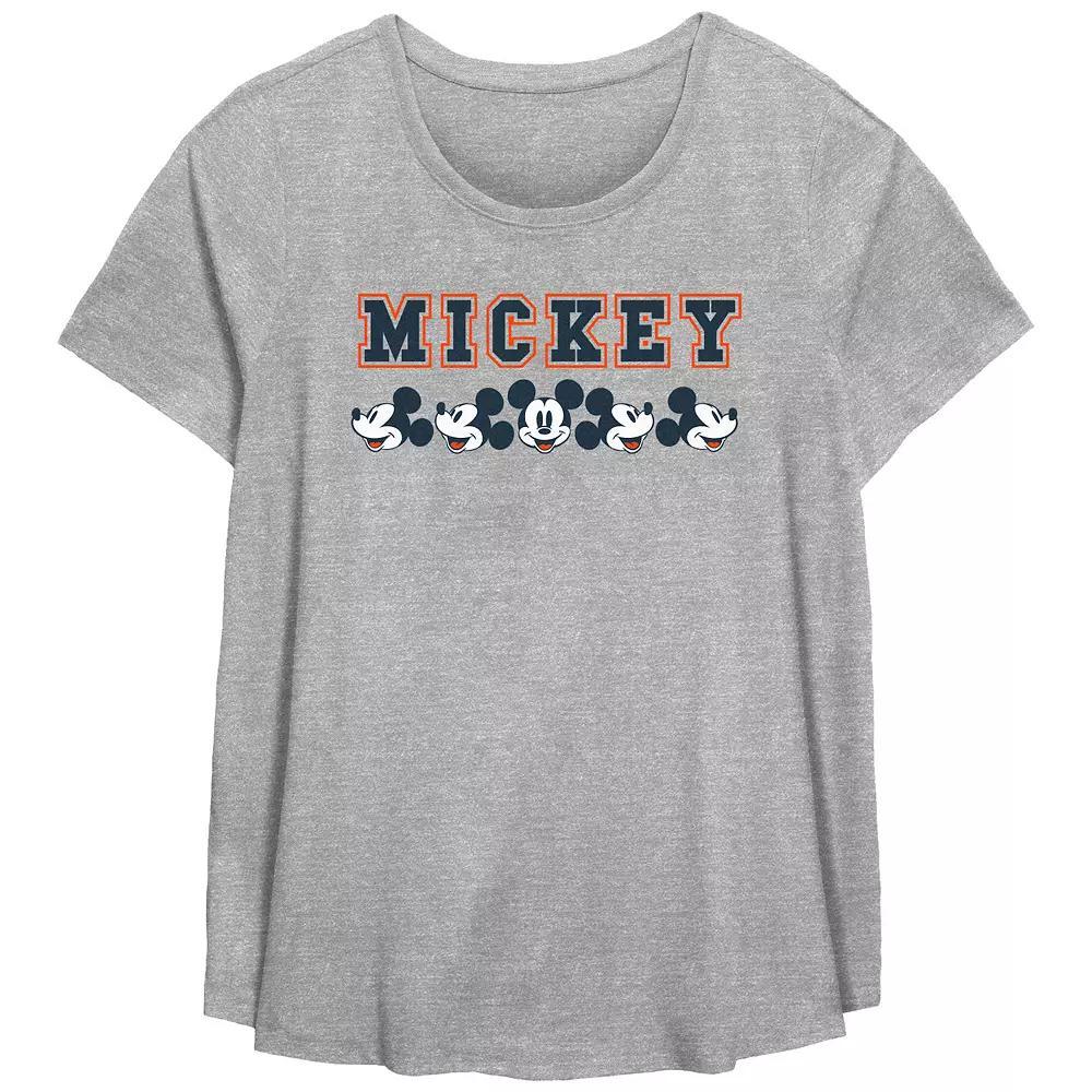 Disney's Mickey Mouse Face Profiles Lineup Plus Size Flowy Graphic Tee, Women's, Size: 2XL, Grey Gray Product Image