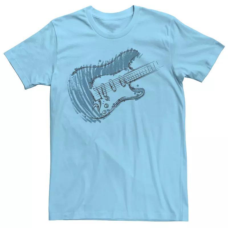 Men's Blue Guitar Art Tee, Size: Large, Light Blue Product Image