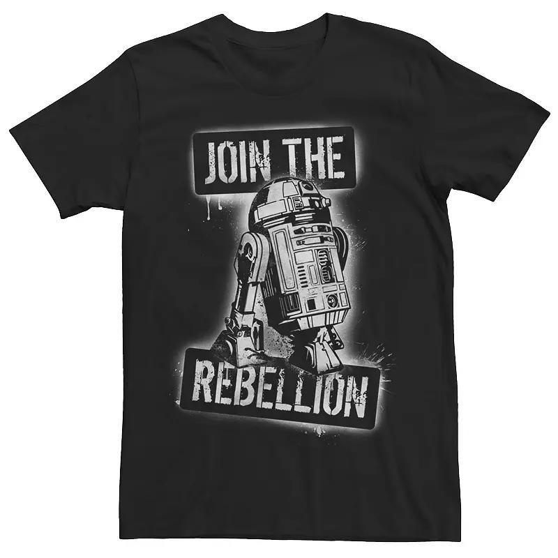 Mens Star Wars R2-D2 Join The Rebellion Stencil Tee, Men's, Size: Small, Black Product Image