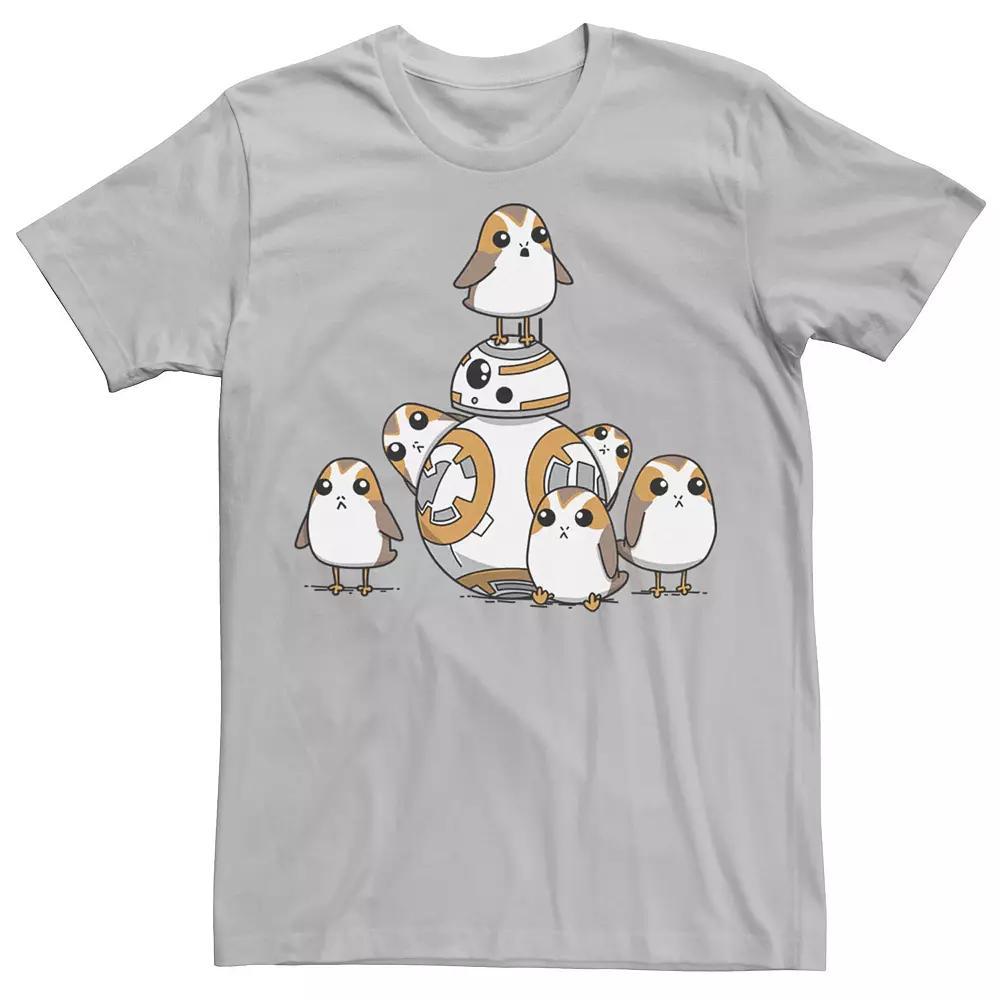 Men's Star Wars Porgs Having Fun With BB-8 Portrait Tee,  Product Image