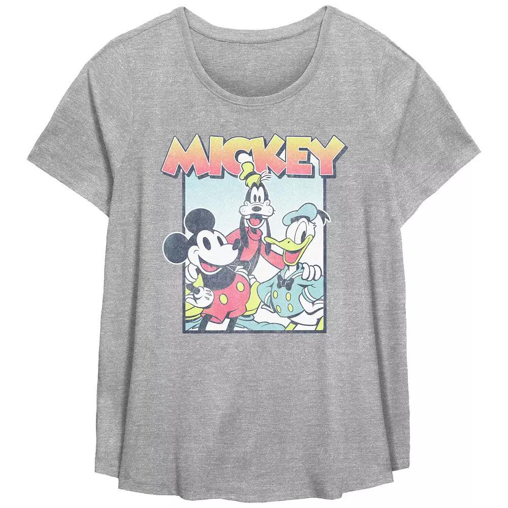 Disney's Mickey Mouse And Friends Classic Photo Plus Size Flowy Graphic Tee, Women's, Size: 4XL, Grey Gray Product Image