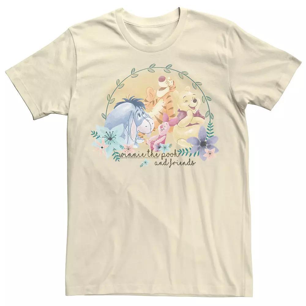 Disney's Winnie The Pooh & Friends Floral Portrait Men's Tee,  Product Image
