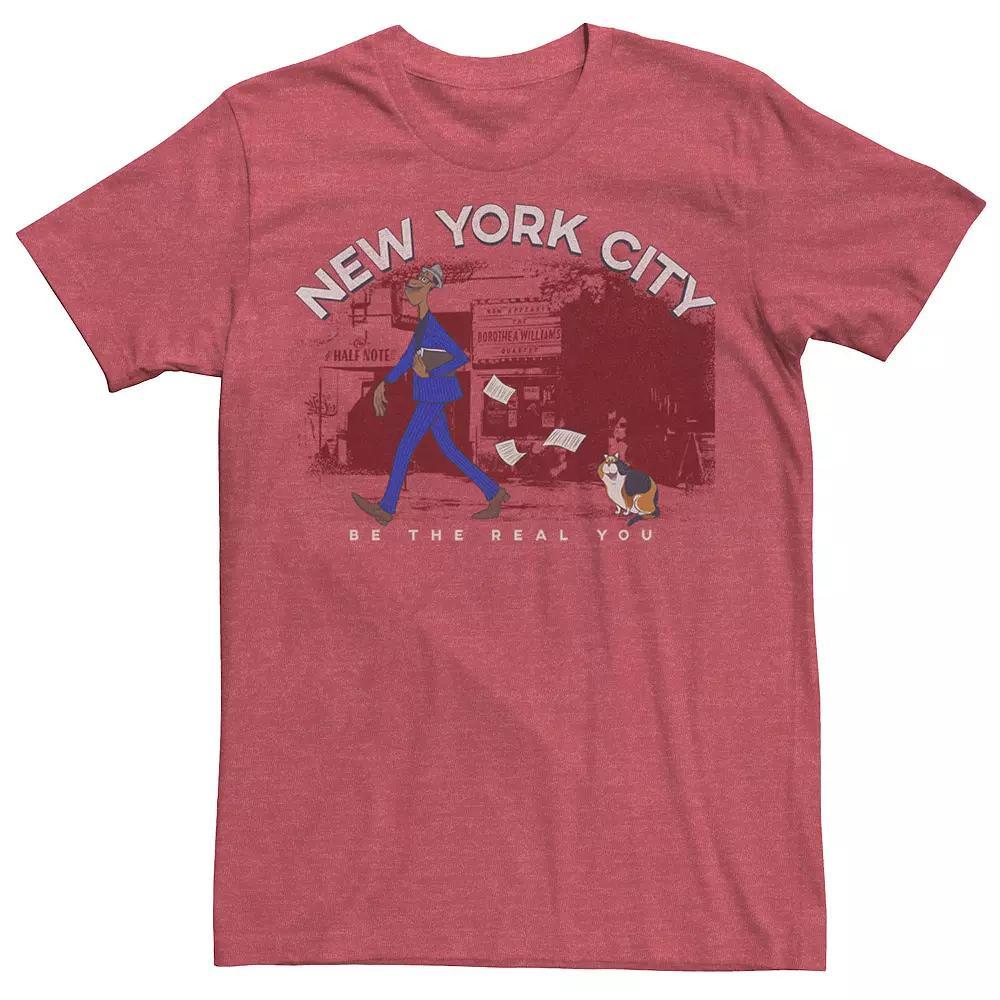 Disney / Pixar's Soul Joe Men's New York City Be The Real You Tee, Size: XL, Red Grey Product Image