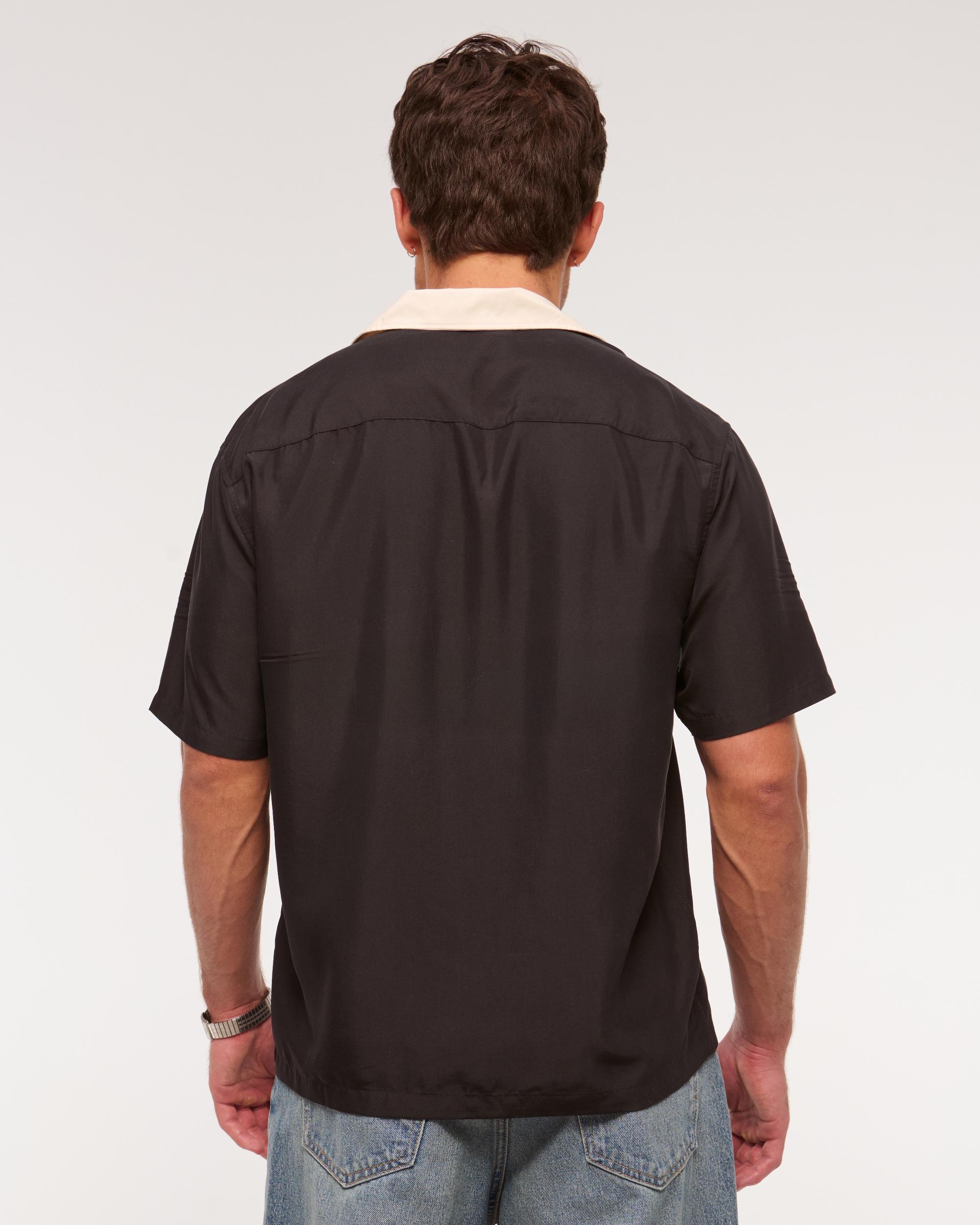 Short-Sleeve Cupro Button-Up Shirt Product Image