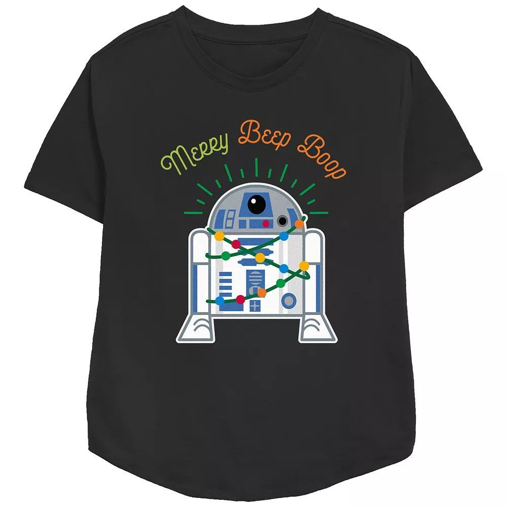 Women's Star Wars R2-D2 Merry Beep Boop Relaxed Fit Graphic Tee,  Product Image