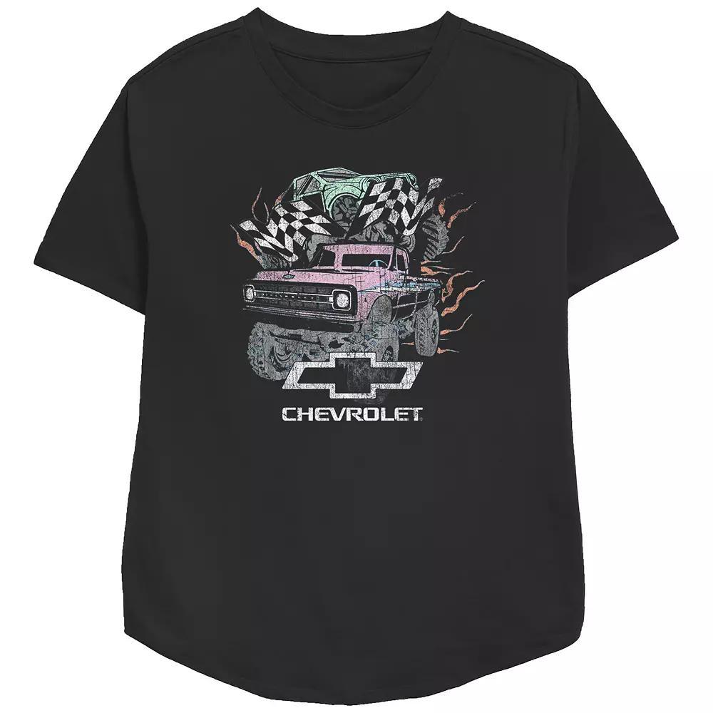 Women's Chevrolet Pastel Monster Trucks Relaxed Fit Graphic Tee, Girl's,  Product Image