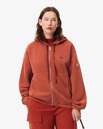 Oversized Wash Effect Zipped Sweatshirt Product Image