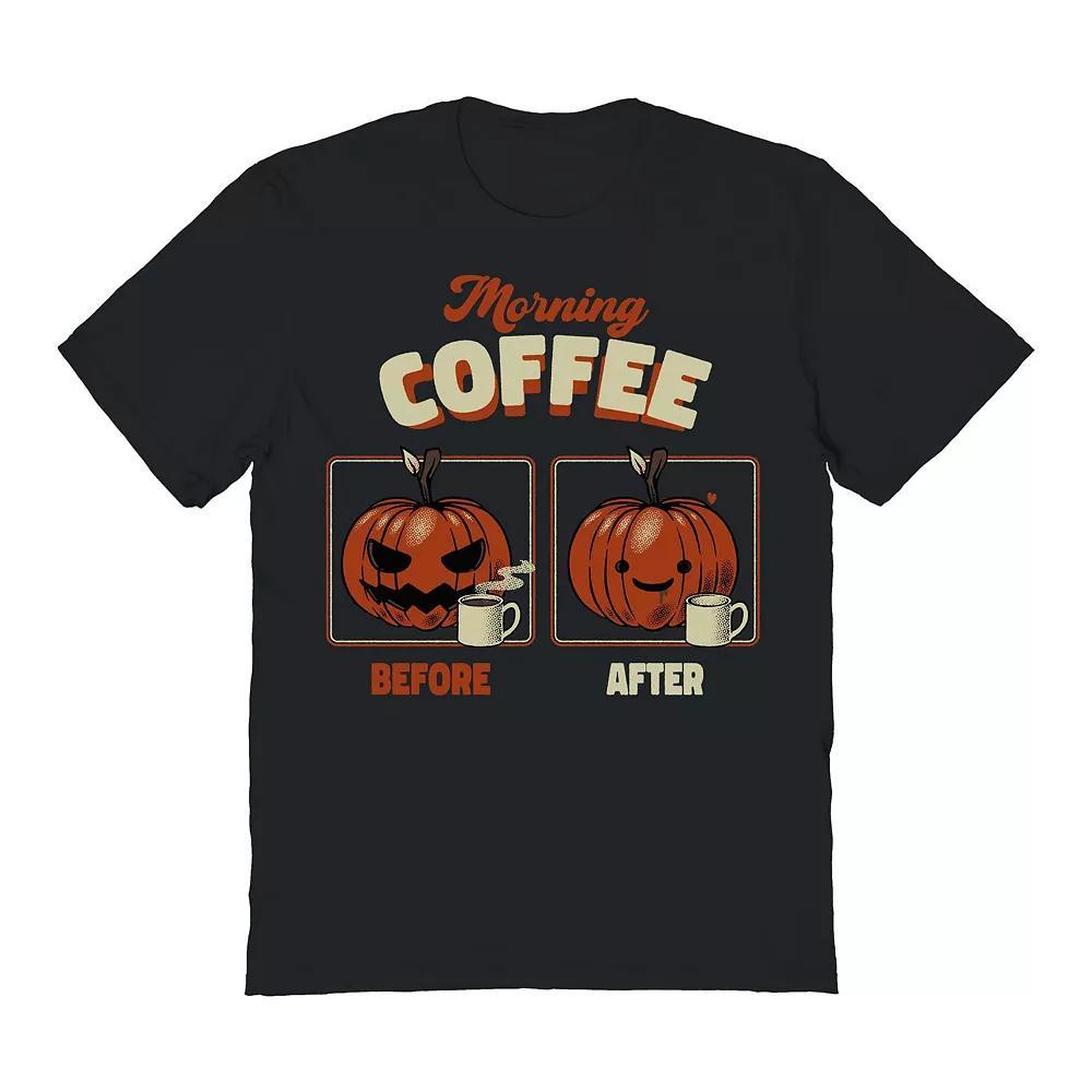 Men's COLAB89 by Threadless Morning Coffee Before And After Graphic Tee, Size: XXL, Black Product Image