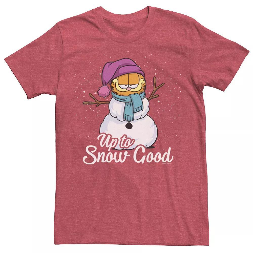 Men's Garfield Snow Good Christmas Tee, Size: XXL, Red Grey Product Image