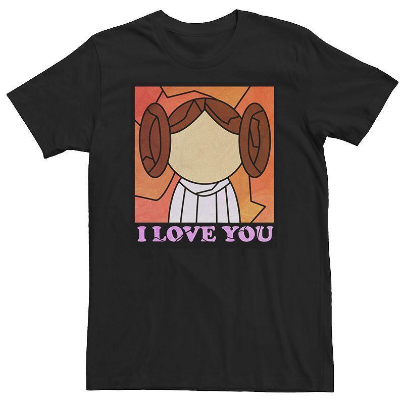 Men's Star Wars Princess Leia "I Love You" Stained Glass Graphic Tee, Size: XXL, Black Product Image