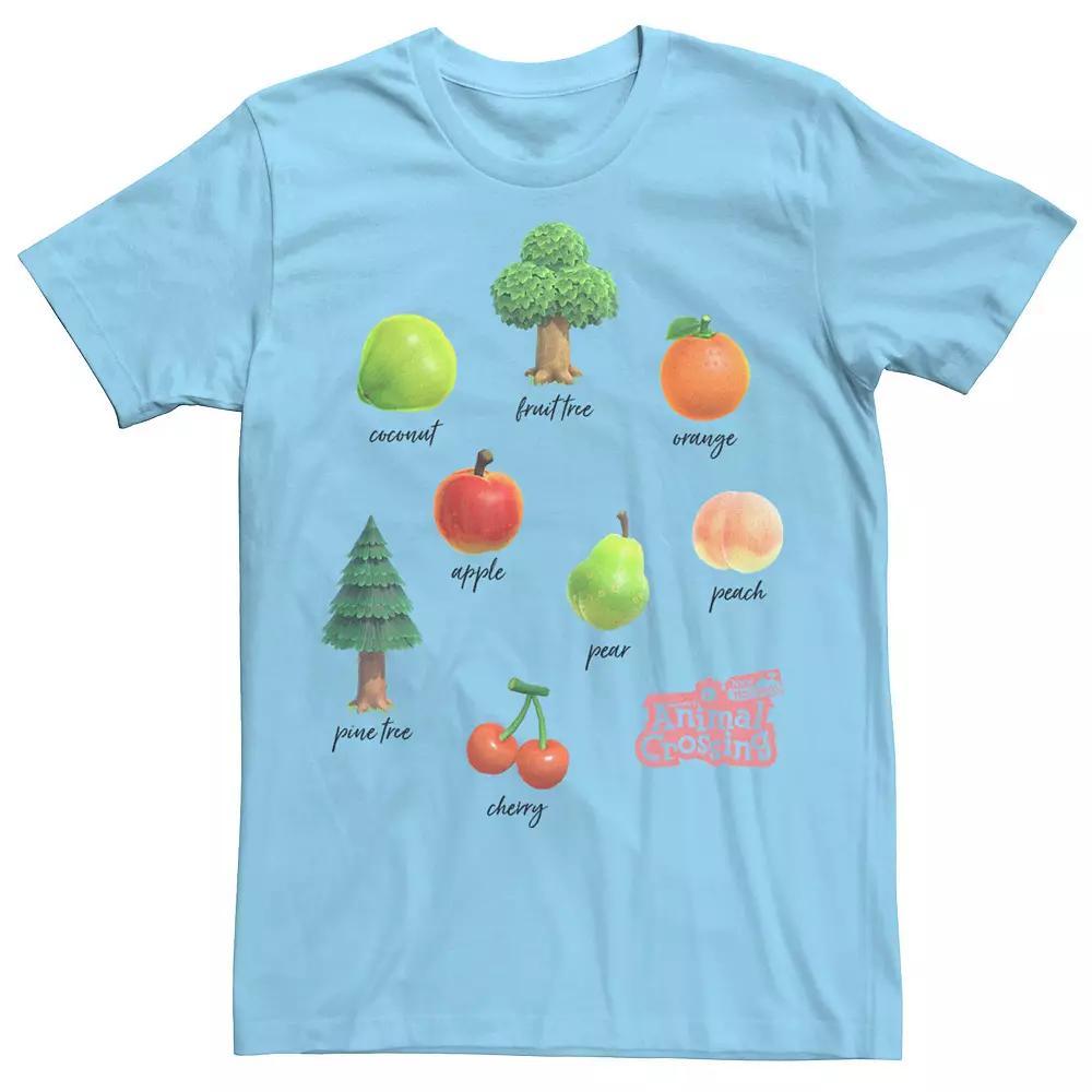 Men's Animal Crossing New Horizons Fruit And Trees Tee, Size: XXL, Light Blue Product Image