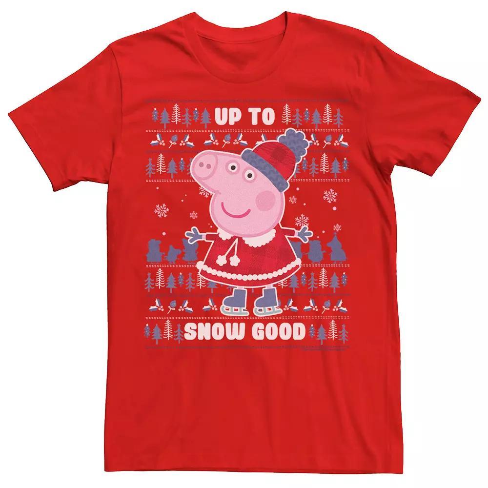 Men's Peppa Pig Tv Up To Snow Good Tee, Size: Medium, Red Product Image